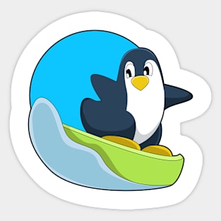 Penguin as Snowboarder with Sonowboard Sticker